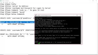 Create Mysql User And GRANT ALL PRIVILEGES