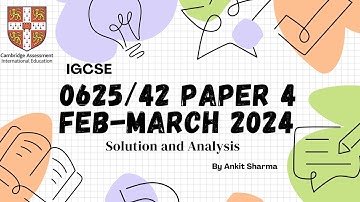 "IGCSE Physics 0625/42 Paper Solved | Feb-March 2024 Detailed Solutions! #IGCSE #Physics"