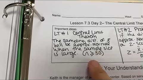 Stats 7.3 Central Limit Theorem