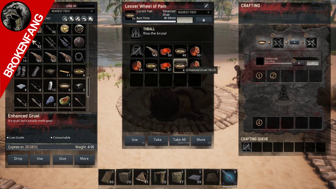 Conan Exiles the Quest for Honey Gruel #4 Burn Time - YouTube