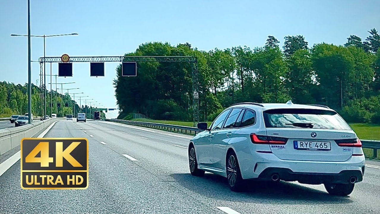 4k Driving in Stockholm high way | From Södertälje to Kungskurva.