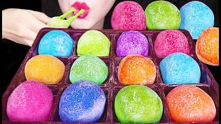 ASMR RAINBOW MOCHI RICE CAKE 레인보우 모찌 찹쌀떡 먹방 MUKBANG, EATING