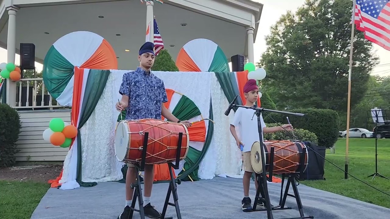 Happy Indian Independence Day/Ekamveer &Kavanveer played Dhol to celebrate this day in Lexington, MA
