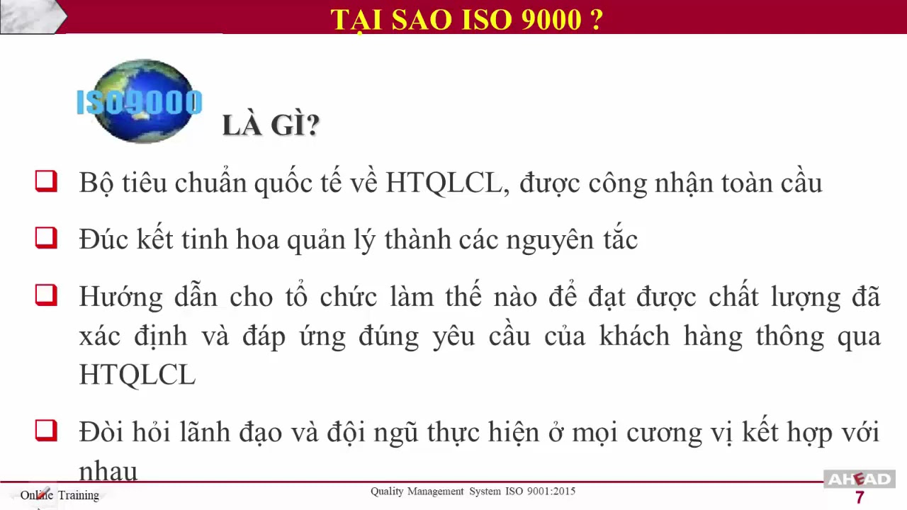 💥Đào tạo nhận thức ISO 9001:2015 phần 1 - AHEAD
