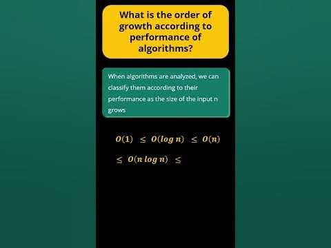 28. What is Order of Growth according to performance of Algorithm # ...