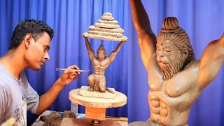 Hanumanji murti making with clay | Bajrangbali murti banana