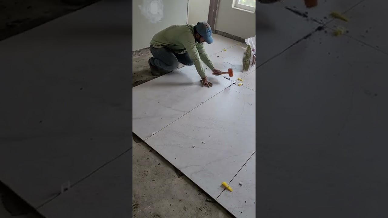 big tiles installation whith T lock spacers