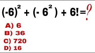 😳 CLEAN BASIC MATHEMATICS (-6)^2+(-6^2)+6!= ? #Shorts