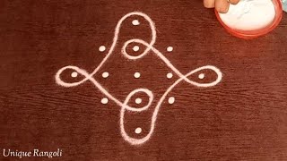 Very Simple & Small Ku Kolams With 5 Dots Chinna Melikala Muggulu Easy Raniunique Rani