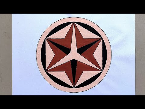 Geometric Star Pattern in Circle || Circle Geometric Pattern Art || Geometric Design || Learn & Art