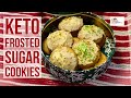 Keto Frosted Sugar Cookies #KetoHolidayRecipes #LowcarbHolidayRecipes #ketodesserts #lowcarbdesserts