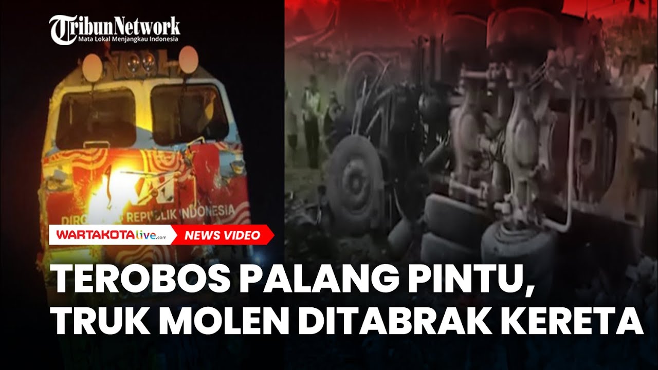 Truk Molen Terobos Palang Pintu Kereta di Hajar Kereta Api Taksaka, di Pelintasan Sedayu Bantul