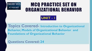 MCQ #Organisational Behaviour# Unit 1 #Introduction#Models#foundationsofOB#with answers