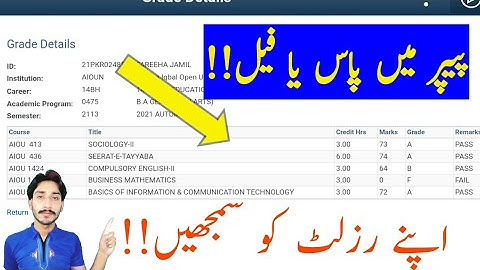 AIOU Autumn 2022 Results Update | Learn Your Results | Pass or Fail in Results | AIOU | The AIOU