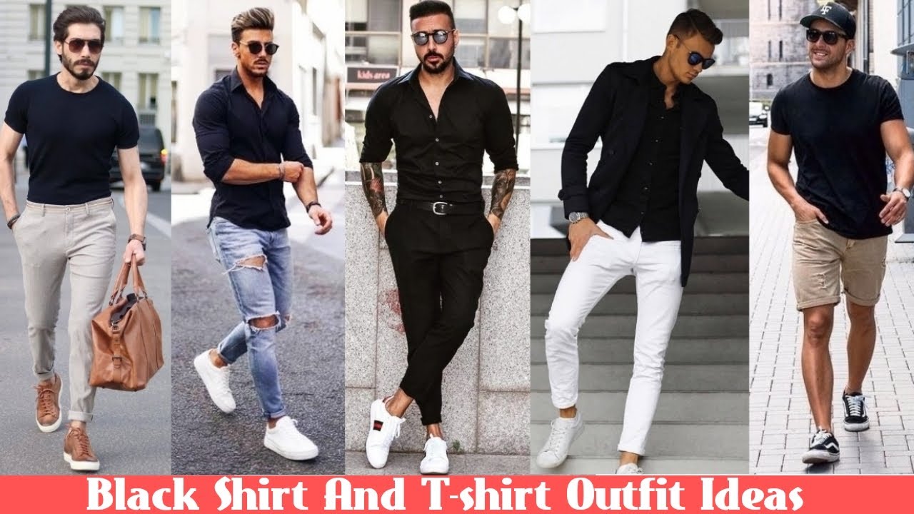 Black Shirt/T-shirt Outfit ideas For Men's || by Look Stylish - YouTube