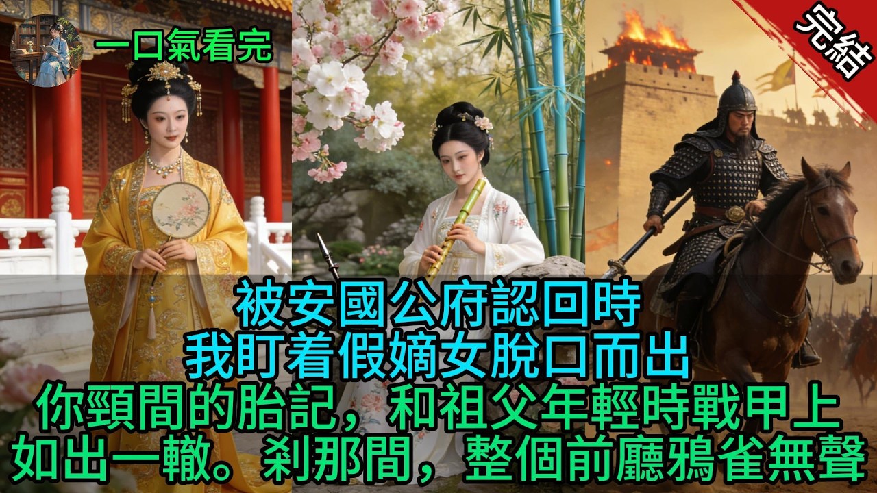 【原創小說已完結】被安國公府認回時，我盯着假嫡女脫口而出：你頸間的胎記，和祖父年輕時戰甲上如出一轍。剎那間，整個前廳鴉雀無聲