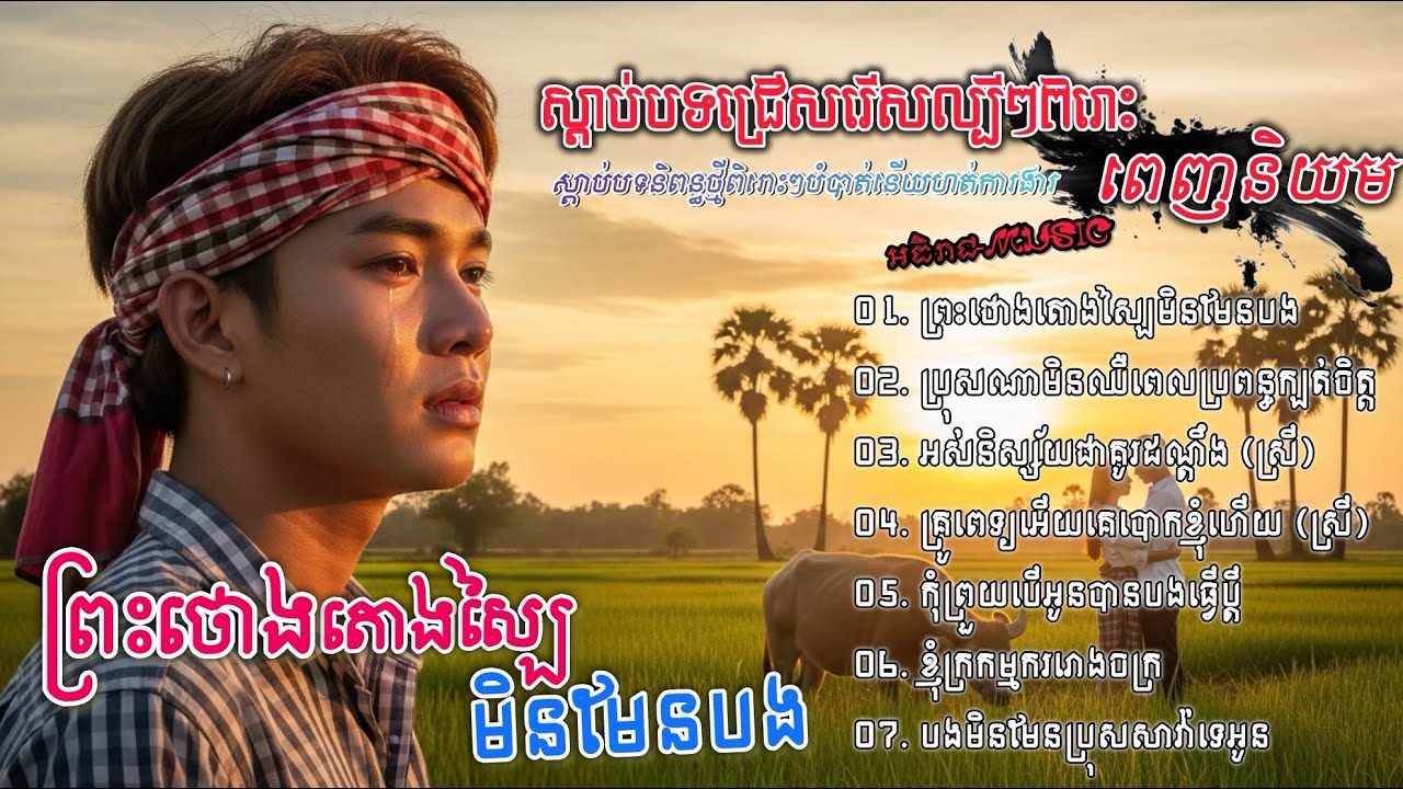 ជ្រើសរើសពិសេសបទស្រុកស្រែពីរោះៗ🥀🥀😢💔| ព្រះថោងតោងស្បៃមិនមែនបង | ចម្រៀងចេញថ្មីល្បីៗប្រចាំឆ្នាំ2016 