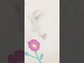 Beautiful Girl with Flowers 🌸 | Hand-Drawn Art #drawing#art#handdrawing#pencildrawing#sketch
