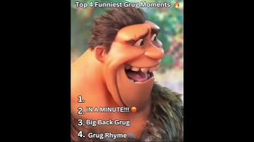 Top 4 Funniest Grug Moments 🔥🔥🔥 #thecroods #grug #memes #shorts