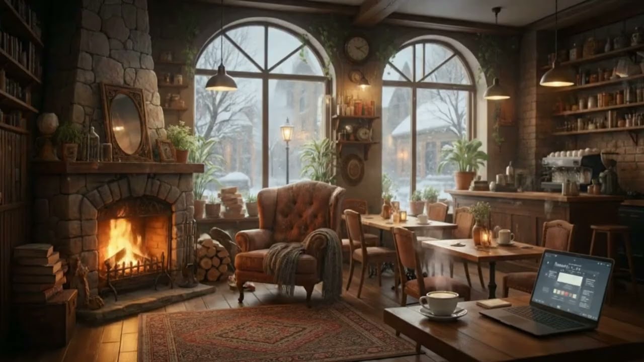 ☕🔥 Cozy Café Study & Sleep Ambience for Deep Focus 😴📚