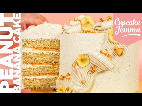 Lets make a Super Squishy Banana, Peanut Praline  Toasted Meringue Cake  Cupcake Jemma