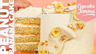 Let's make a Super Squishy Banana, Peanut Praline & Toasted Meringue Cake | Cupcake Jemma