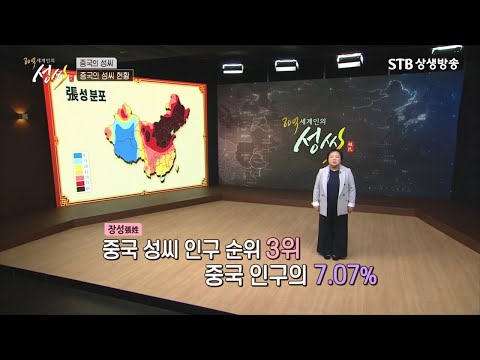 중국의 10대 성씨 3위 장씨 총정리, 중국인구의 7프로