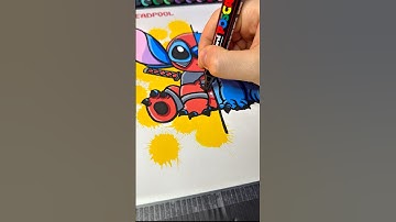 Drawing STITCH + DEADPOOL❤️💙😱