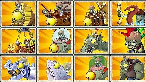 Plants vs Zombies 2: MOD MAX PLANTS MASTERY POWER UP! vs ALL ZOMBOT!