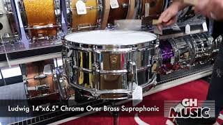Ludwig 14&quot;x6.5&quot; LM402B Chrome Over Brass Supraphonic Demo