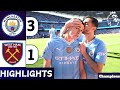 Manchester City 3 vs 1 West Ham | Foden & Rodri Goals Premier League Champions 2024 💥