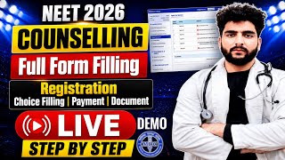 NEET 2026 Counselling Process Step-by-Step Live Form Filling | How to Fill MCC Counselling Form