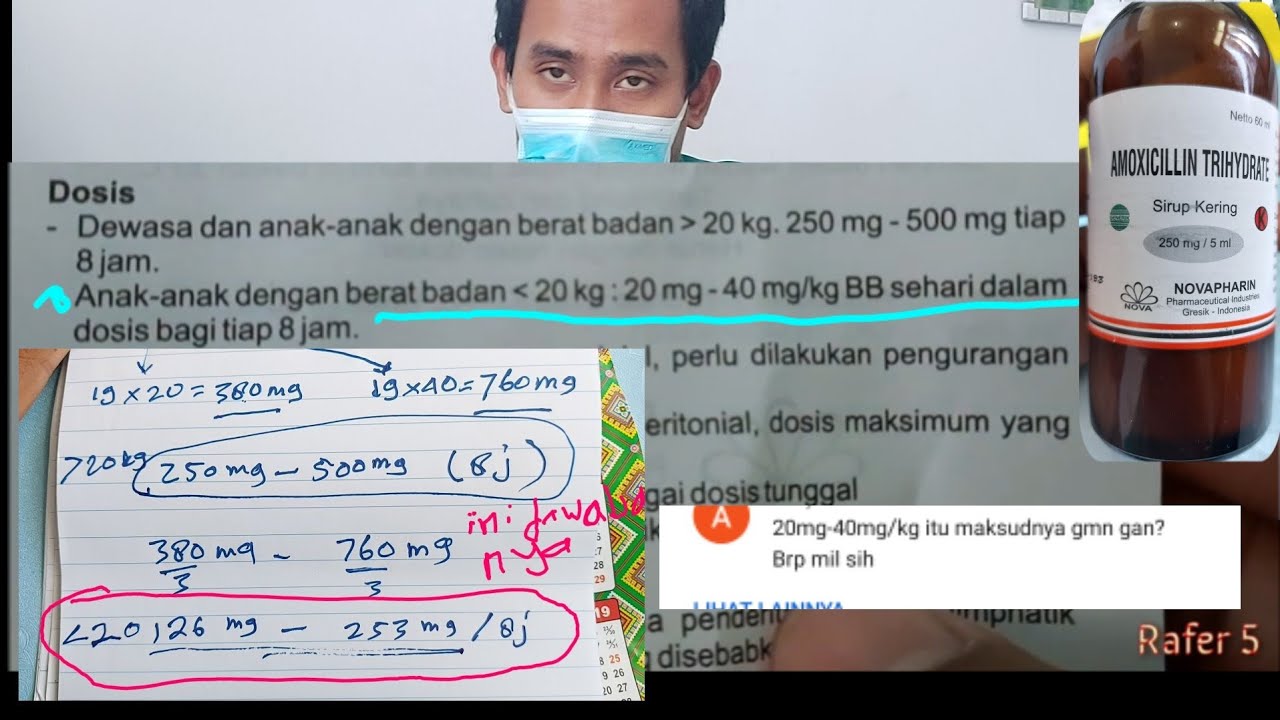 Dosis amoxicillin sirup kering untuk anak yang berat badan nya di bawah