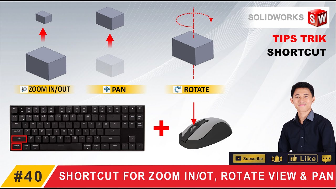Solidworks | #40 Shortcut Of Zoom In/Out, Pan  Rotate View
