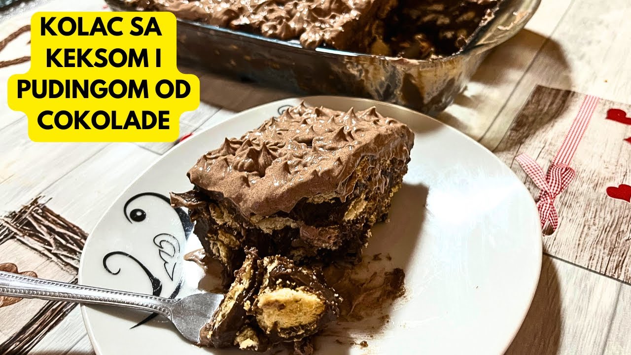 Keks kolac sa pudingom od cokolade❗️Jednostavno,brzo i ukusno