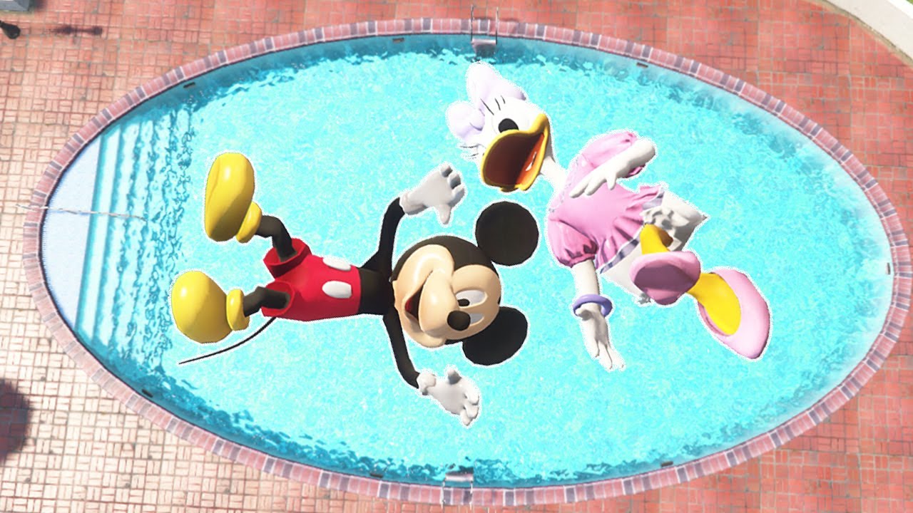 GTA 5 Mickey Mouse vs Minnie Mouse Water Ragdolls & Fails Ep.54 [Euphoria Physics]