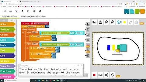 The robot avoids the obstacle