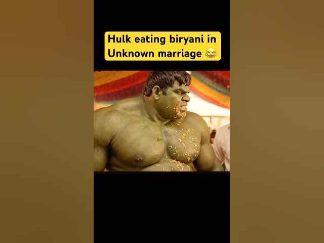 Hulk eating biryani in Unknown marriage 😂 | Telugu comedy video #biryani #shortsfeed