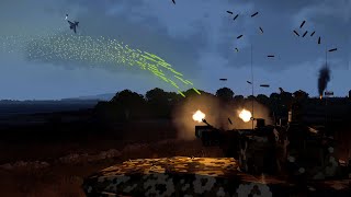 ArmA 3  AntiAir Tank firing at Fighter Jet  Green Tracer  PGZ95 m.  Simulation