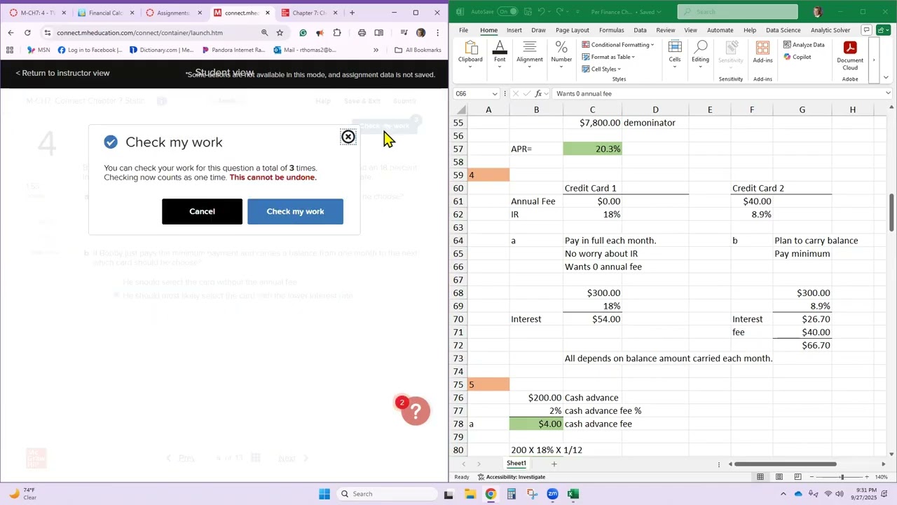 Butler Personal Finance Chapter 7 Static Problems