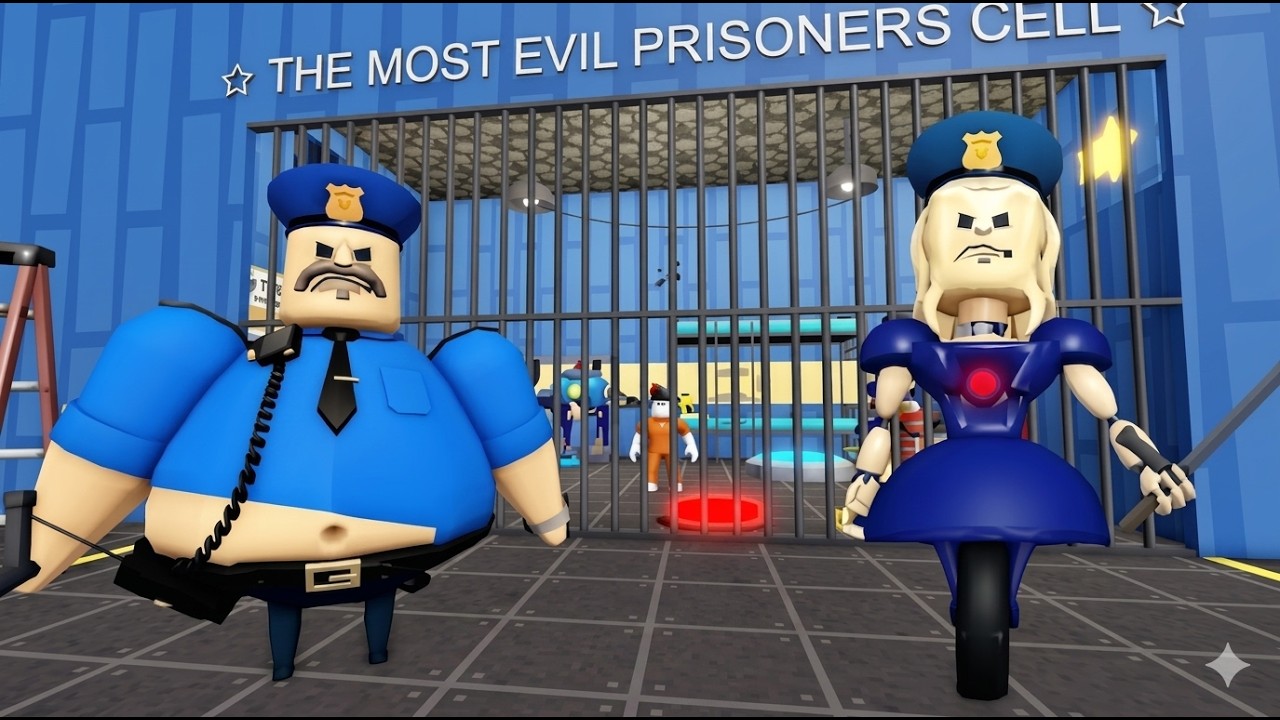 POLICE GIRL! BARRY 2 PLAYER ESCAPE PRISON V2! Obby Roblox - YouTube