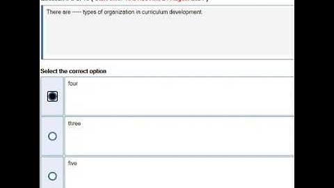 EDU 402 Curriculum Development  Quiz No.4 SP2021