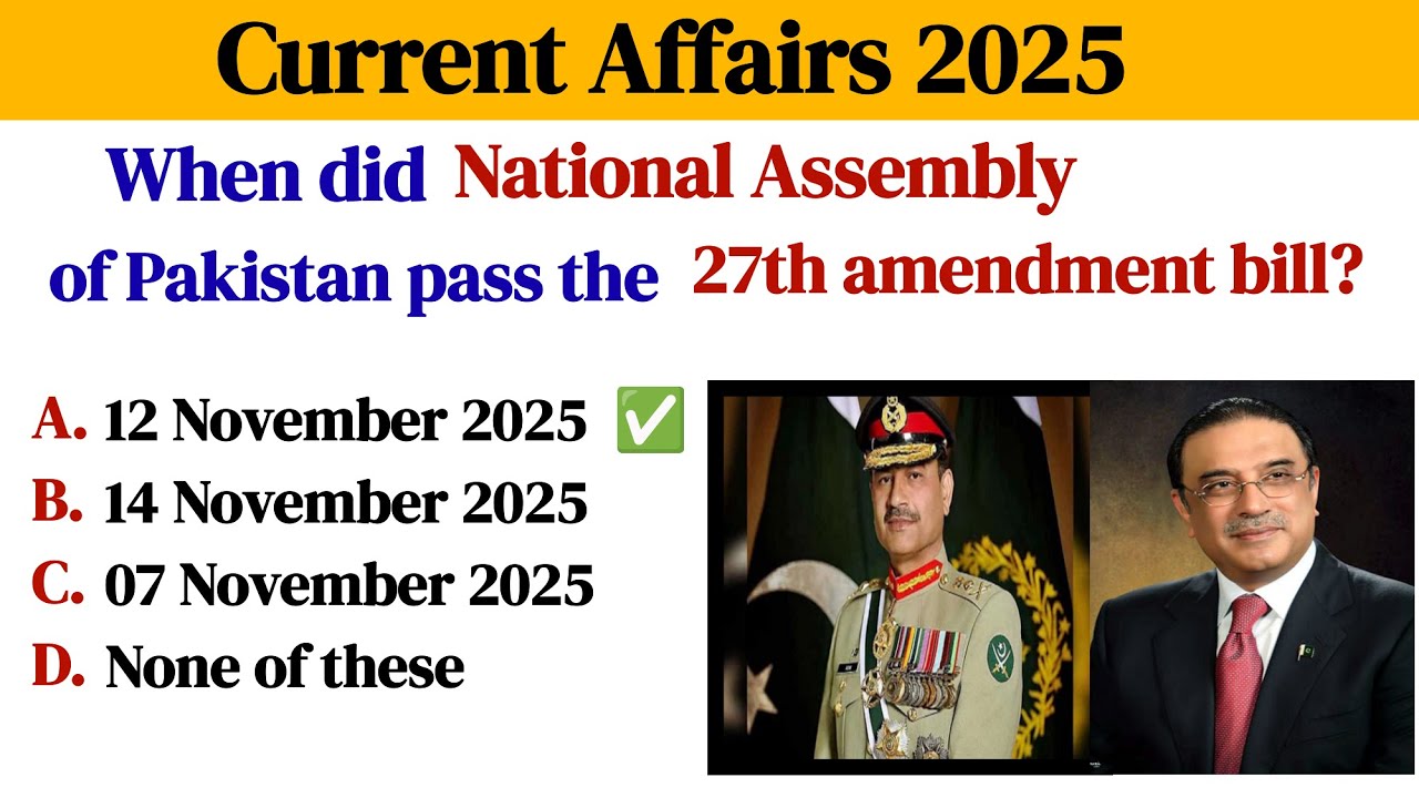 Complete Current Affairs MCQs 2025 | Most Important Current Affairs ...