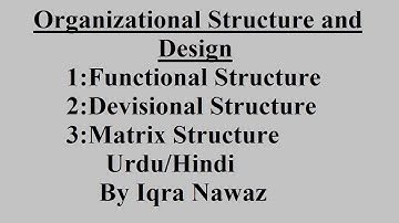 Organizational Structure & Design | Introduction to Management in Urdu Hindi  | By Iqra Nawaz