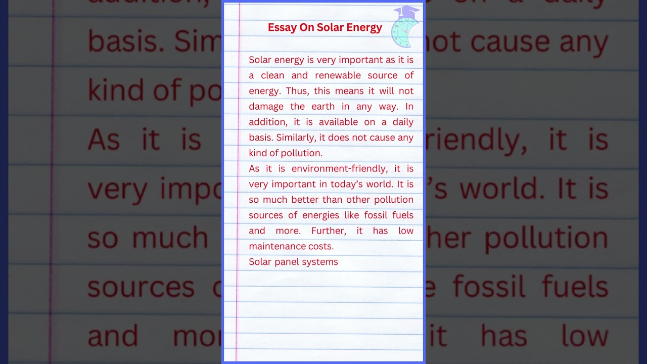 Эссе о солнечной энергии
