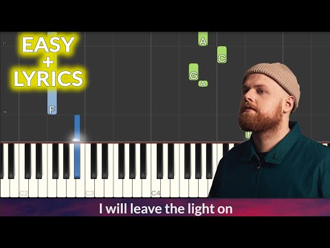 Tom Walker - Leave a Light On EASY Piano Tutorial + Lyrics