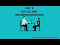 DAY- 9 MS-SQL Server DBA Questions-2025 #mssql #sqlinterviewquestions #sqlserver #sql