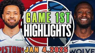 Minnesota Timberwolves Vs Detroit Pistons  Game 1st Highlights Jan 4,2025 NBA Season 2024-25