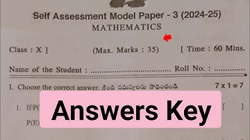 Ap 10th class maths self assessment 3 model paper and answers 2025|10th maths Fa-3 answer key 2025
