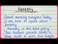 Honesty speech in english || Speech on honesty is the best policy || English speech topic honesty